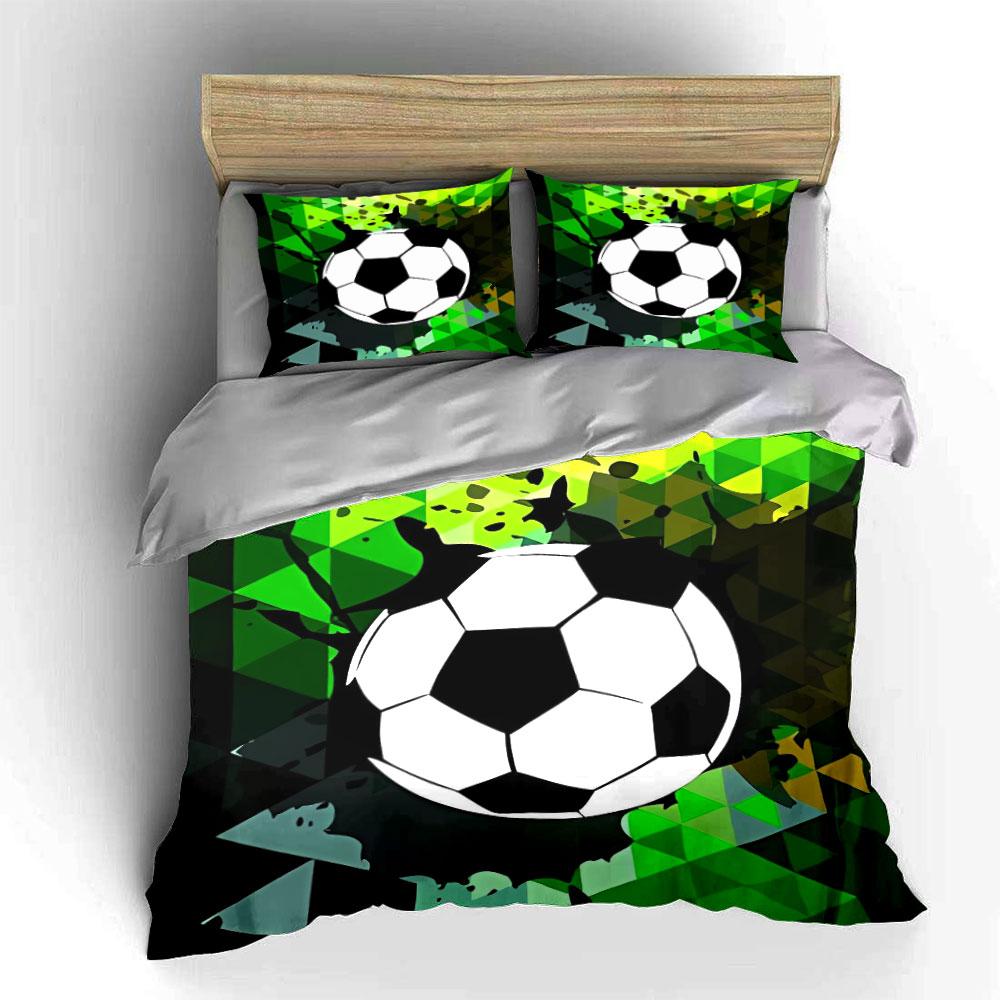 Soccer-Themed Three-Piece Set Design  Exquisite three-piece bedding set gift for kids and adults 135x200cm
