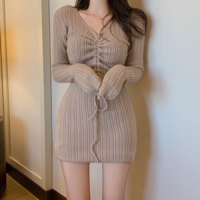 Autumn Socialite Stretch Bodycon Mini Dress