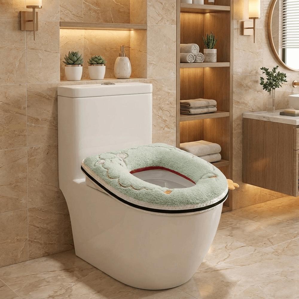 Skin-Friendly Plush Toilet Seat Thick Warm Toilet Seat Cushion Toilet Seat Cover All Seasons
