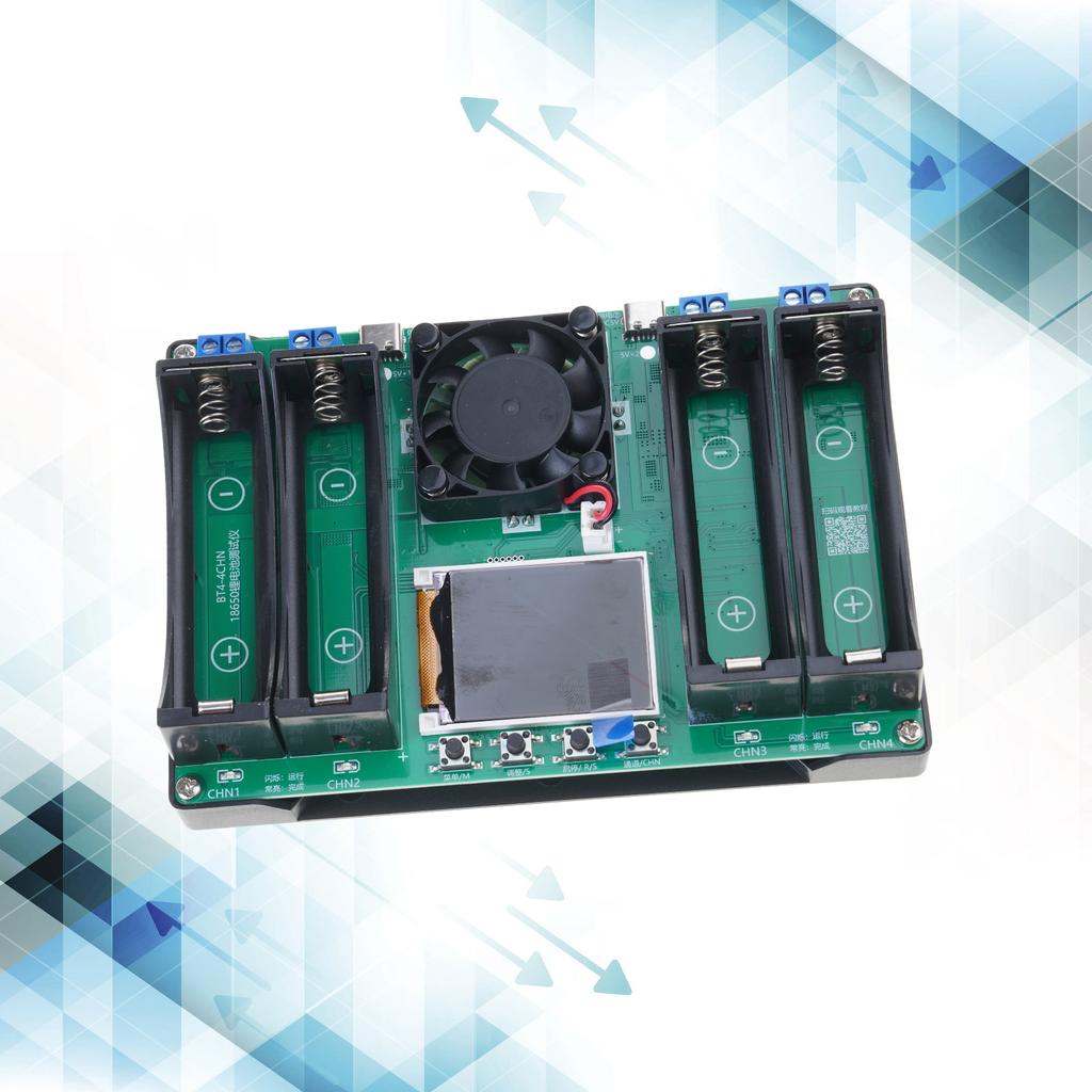 Portable MAh MWh Digital Battery Power Detector- Module with 4 Channel 18650 Battery Tester Type-C Auto Charging Durable
