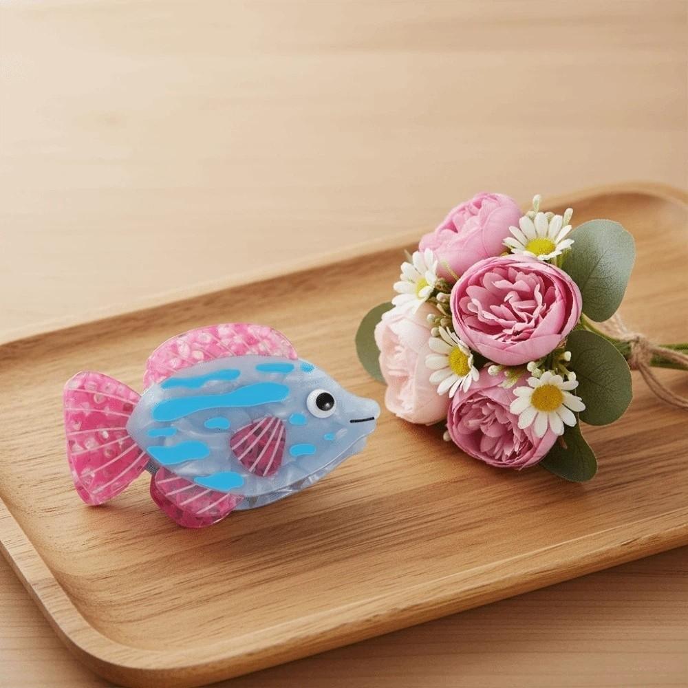 Sweet Fish Hair Claw Starfish Acetic Acid Hair Claw Creative Conch Shark Clip  Daily