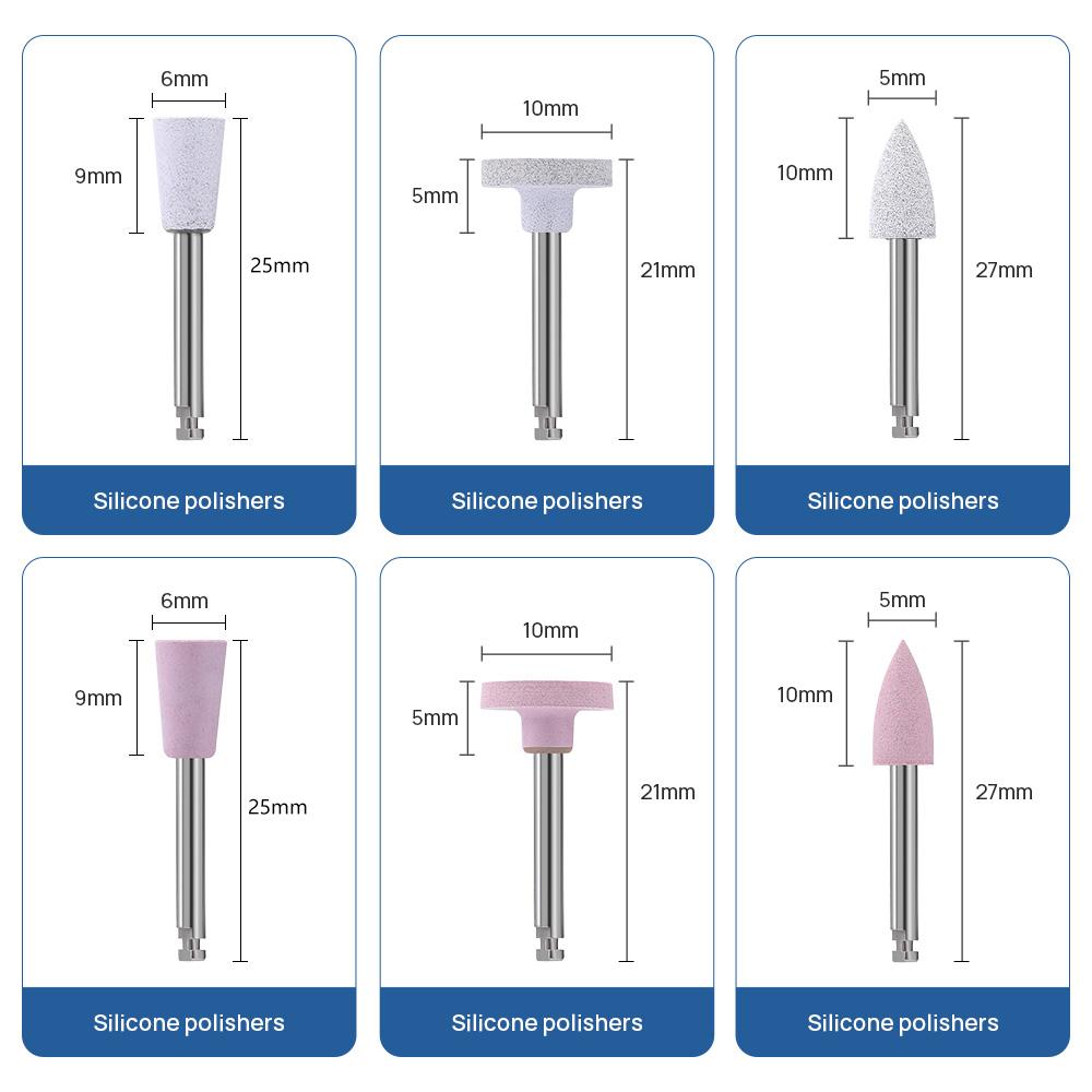 Dental Composite Resin Polishing Polisher Kit For Low-Speed Handpiece Porcelain/Natural Teeth/Nail Polishing Dentistry