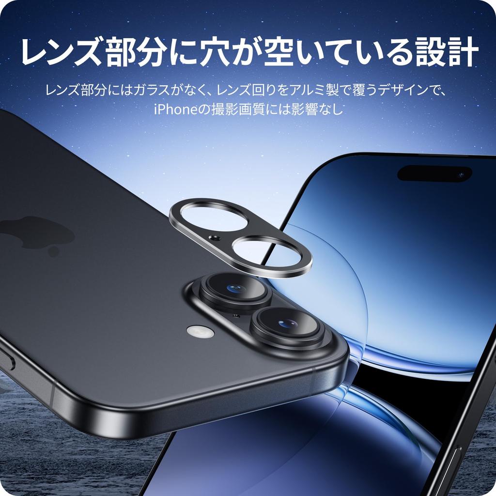 NIMASO Camera Cover for iPhone 16 Plus Aluminum Lens Fingerprint Resistant Compatible with iPhone Plus 17/iPhone 16/iPhone - Alloy, Shockproof,