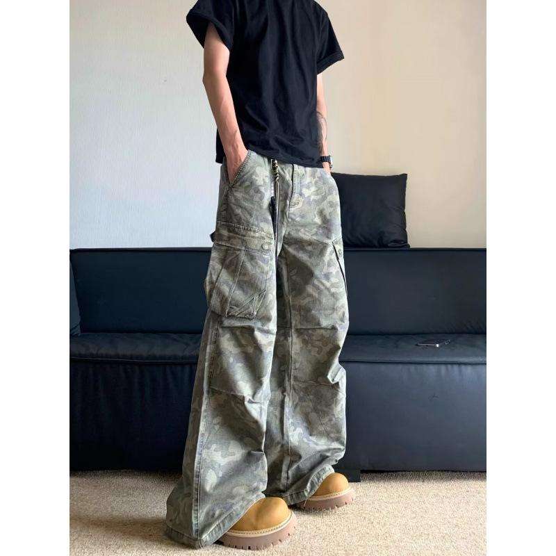 JYL Men s Cargo Pants American Vintage Camo Oversize Wasteland Winter Denim 3XL детские порошок