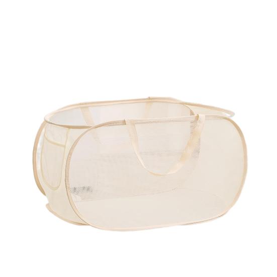 

Органайзер, моющийся, превосходный, влагостойкий, домашняя сетчатая корзина для белья, корзина для хранения белья B бежевый