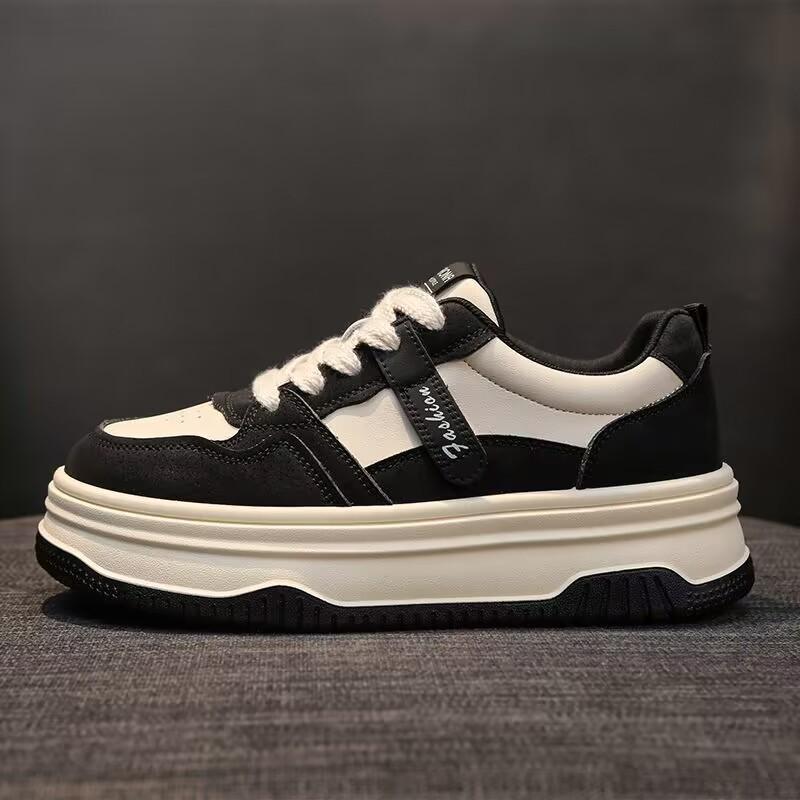 Super fire versatile thick-soled panda little white shoes women s popular board shoes 2025 new spring high-end casual sports shoes 35 чёрный 1980₽