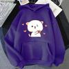 Women Hoodies Kawaii Peach Cat Cartoon Print Sweatshirt Mochi Heart Love Winter Cartoon Sudadera Clothing