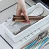 Plastic Chopstick Box With Drain Tray Cutlery Storage Box  Kitchen Organization