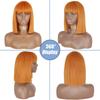 MISSQUEEN Orange kurze Bob-Perücke, gerade, Pony, synthetische Perücke, Schwarz, Rot, für Damen, täglicher Gebrauch, Hochtemperaturfasern