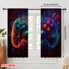 2 Stück, 2D-Flachdruck Fenstervorhang CyberJoystick 100% Polyester (ohne Stange) Feiertagsgebrauch für Schlafzimmer, Wohnzimmer, Büro