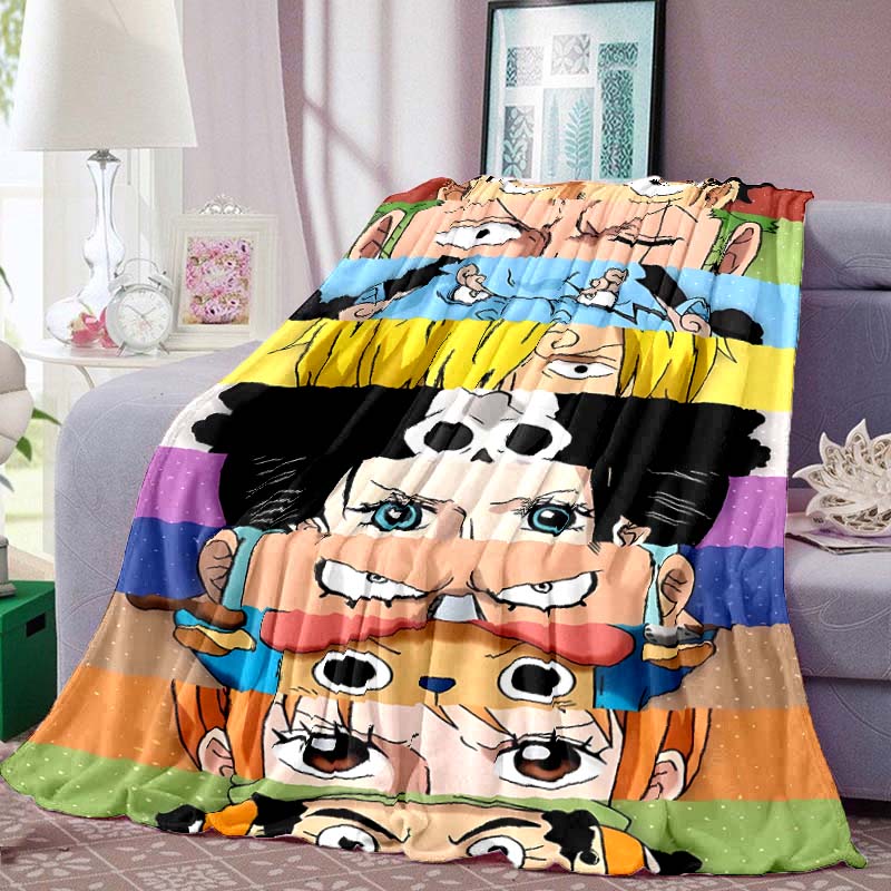 One Piece Print Blanket Warm Comfortable Flannel Blanket for Bedrooms, Sofas, Beds, Chairs, Picnics, Travel -LXR22