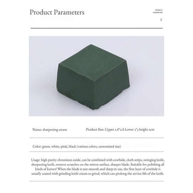 1 stück 3x3 cm DIY Compound Grüne Polierpaste Schleifpaste Metallpolierwachspaste Chromgrünoxid-Schleifpaste 30g