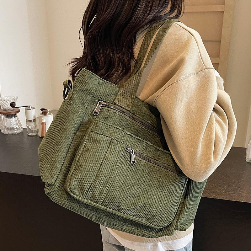 Tote Bag Autumn and Winter Style Women's Large Capacity Multi Pocket Women's Tote Bag Versatile One Shoulder Crossbody Bag