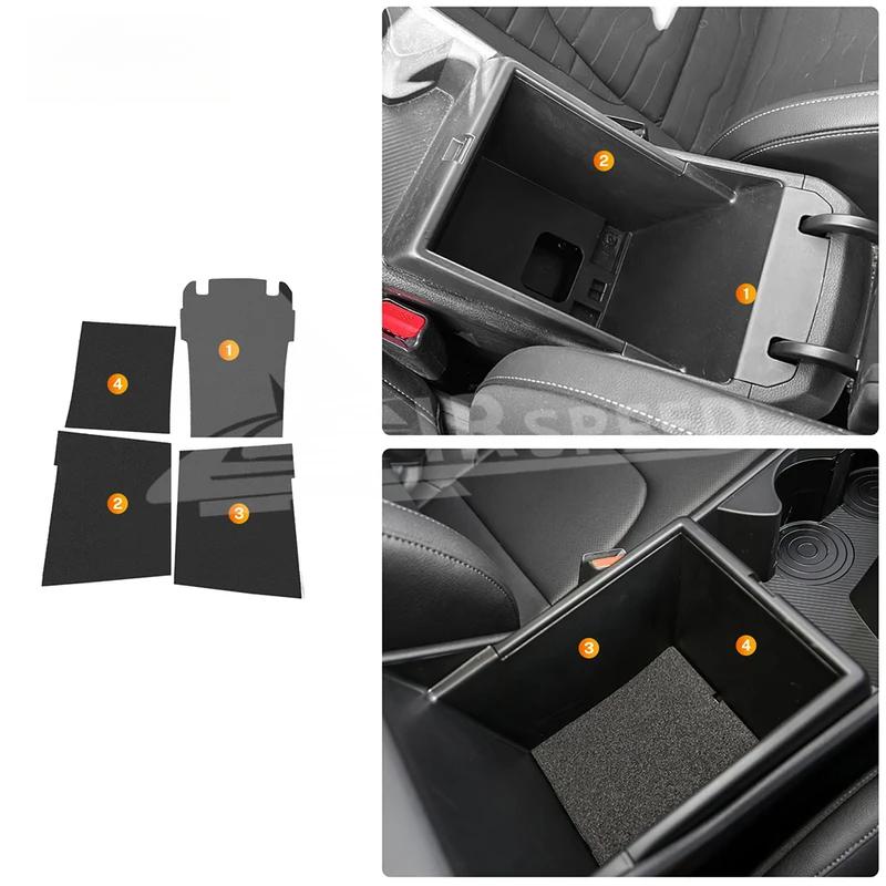 TOP Suede Armrest Storage Box Center Console Tray Holder Sticker for Kia Sportage NQ5 2022 2023 2024 2025 Interior Accessories.