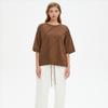 DIMANAF 2025 Plus Size Summer Solid Bat Stripe T-shirt Women Short Sleeve Loose Tops Tees