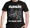 Oasis T-skjorte Be Here Now Strektegning Gjenforeningsturné 2025 Ny Offisiell