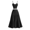 Women Solid Color Dress Set Camisole Top and A-line Long Skirt