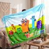 Numberblocks Personalized Flannel Blanket, Custom Printed Text Name, Warm Soft Blanket For Couch Bed