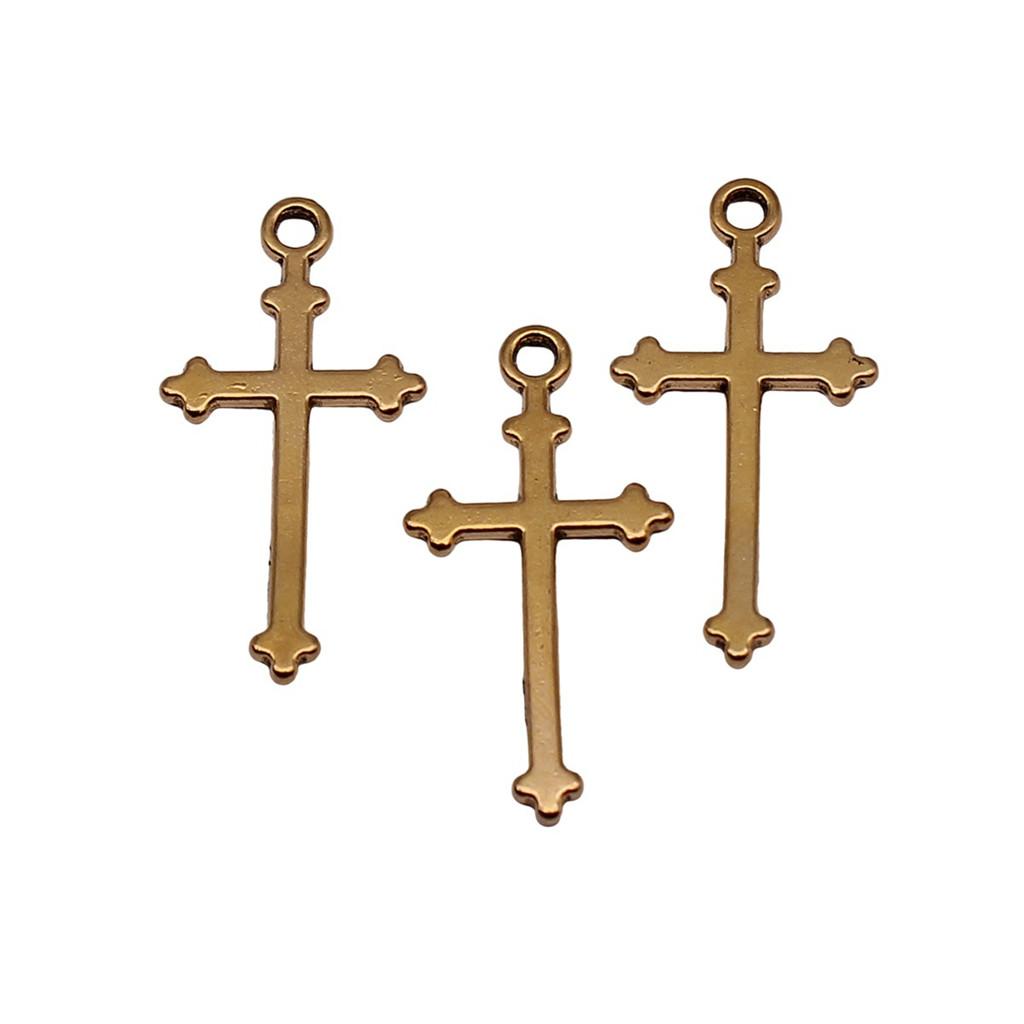 Pingentes de Cruz Clássica em Liga de Metal Multicor Para Joias Cristãs Minimalistas