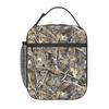 Camouflage mit Blatt- und Astmuster Isolierte Lunchtasche für Damen Kinder Tragbar Lebensmittelboxen Thermische Lunchbox Tragetasche