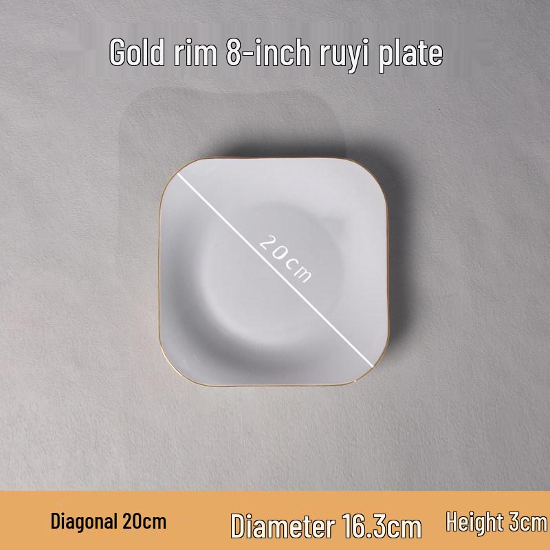 Ruyi Ceramic Square Baking and Fruit Dish Plate