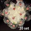 10 Sets Pink Rose Flower Glowing Bubble Balls Rose Bouquet Balloons and Sticks Suitable for Weddings Birthday Parties Prop Decor