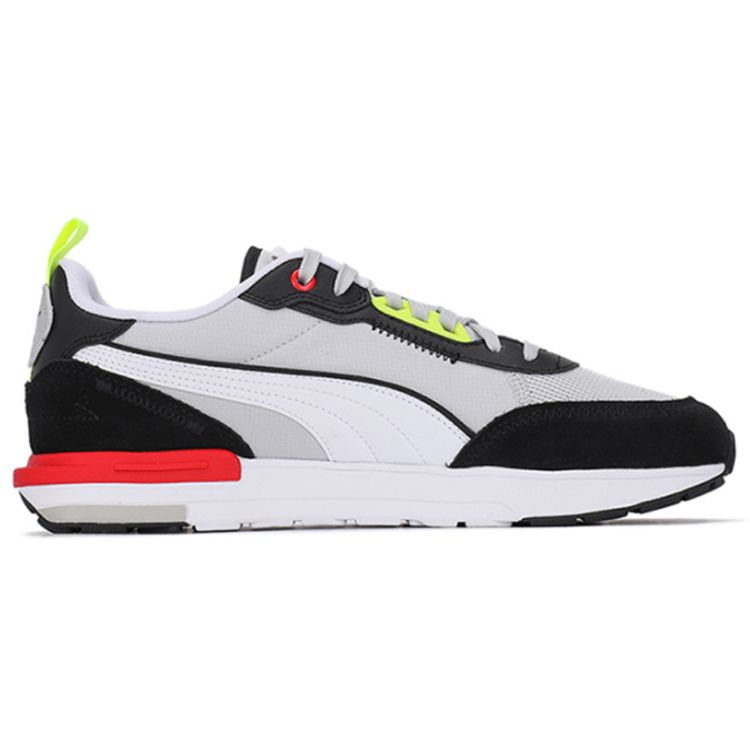Puma R22 Grey Violet High Risk Red Unisex Sneakers White Black Yellow-Alert 383462-03