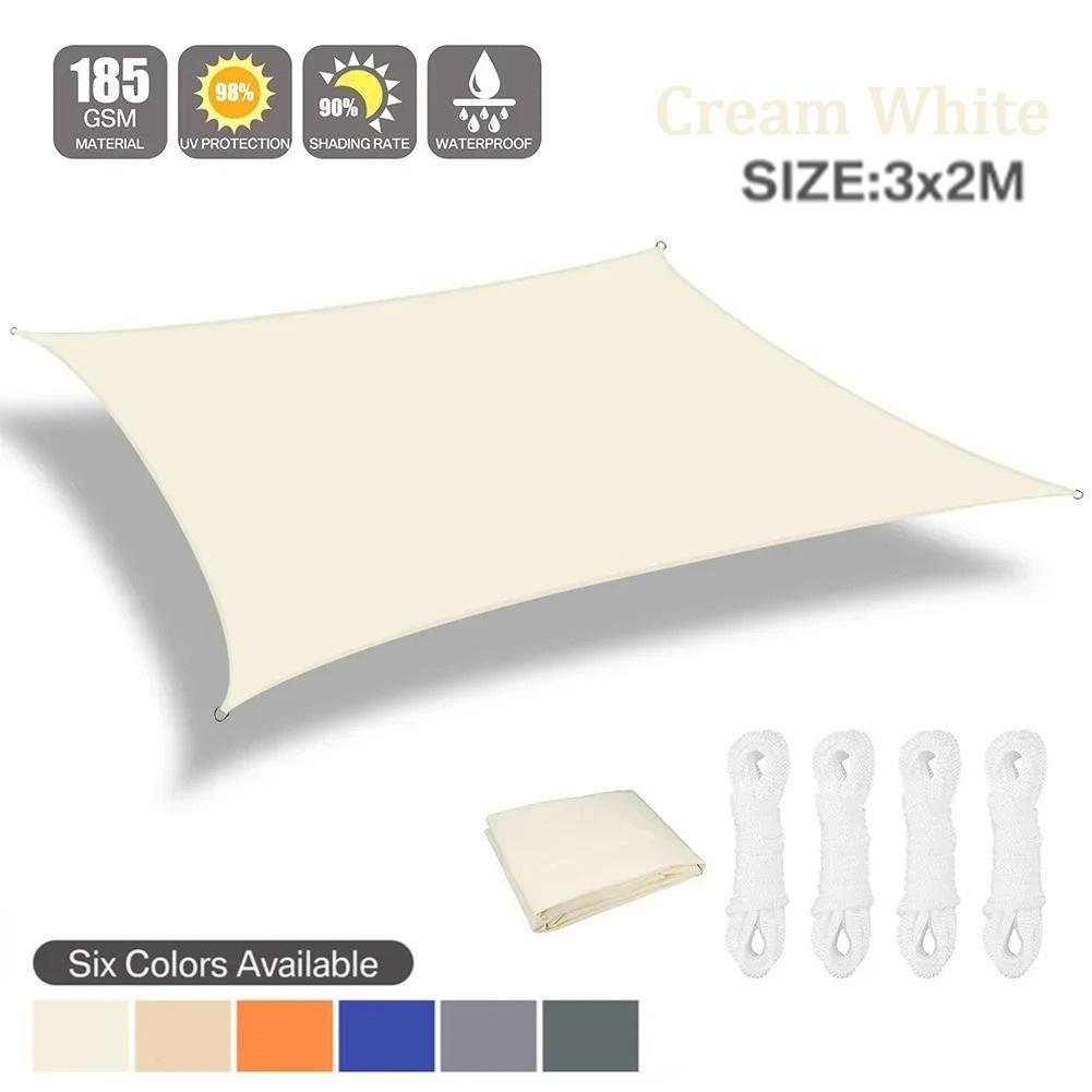 Sun Shade Sail 6m/5m/4M/3m/2M Triangle Rectangle UV Block Sunshade Cloth Canopy for Yard Deck Patio Backyard Lawn Garden Outdoor
