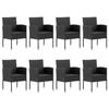 VidaXL 9-Piece Garden Dining Set, Chairs and Dining Table, Outdoor Patio Terrace Furniture, Modern, Black 3203343