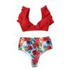 Women High Waist Bikini Push Up Bikinis Print Swimsuit Female Beachwear Swimwear