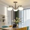 Modern  Nickel Metal Led Chandelier Lighting Living Dining Room Decor Led Pendent Lights Bedroom Hanging Light Luminaire