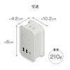 Kashimura Power Strip with Cord Wrapped Around It for Overseas Use! Max PD20W Fast Charging, 3 Outlets, 1 USB-C Port, 2 USB-A Ports, 1m (AC-072)