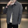 Men's Slim Fit Korean Style Lapel Jacket - Spring & Autumn Fashion Versatile Solid Color Casual Business Top