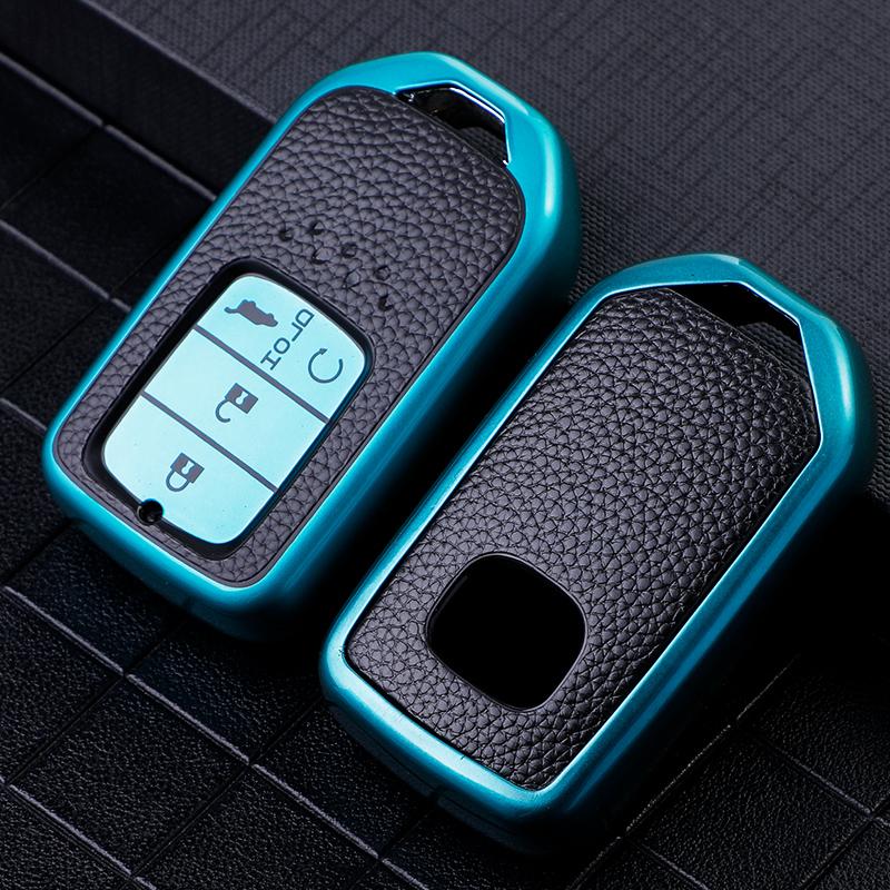 Leather TPU Car Smart Key Cover Case Fob for Honda CRV Accord Civic Vezel XRV URV HRV Pilot Fit Freed Key Protector Holder Shell