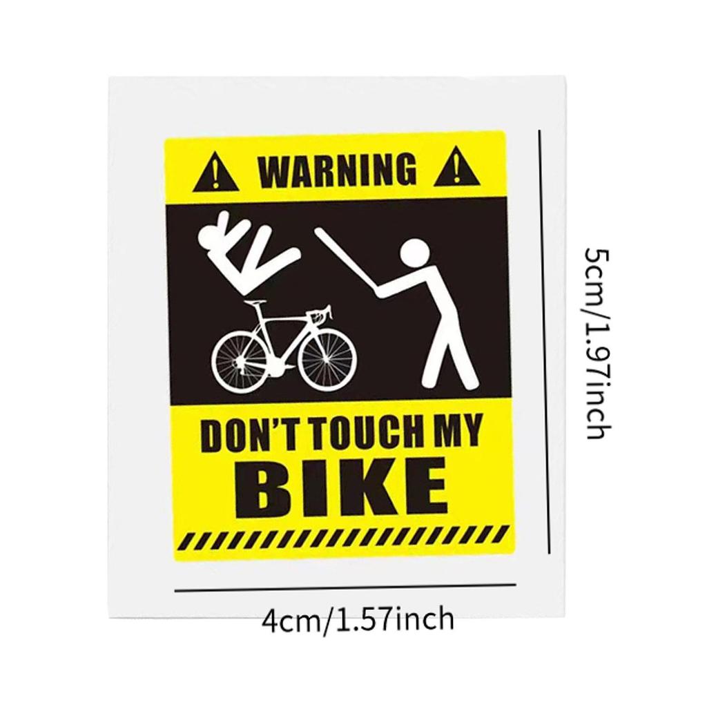 Dont Touch My Bike Bike Sticker, 3D Funny Scratch Resistant Reflective Warning Sticker for BMX, Mountain Road Bike Accessory