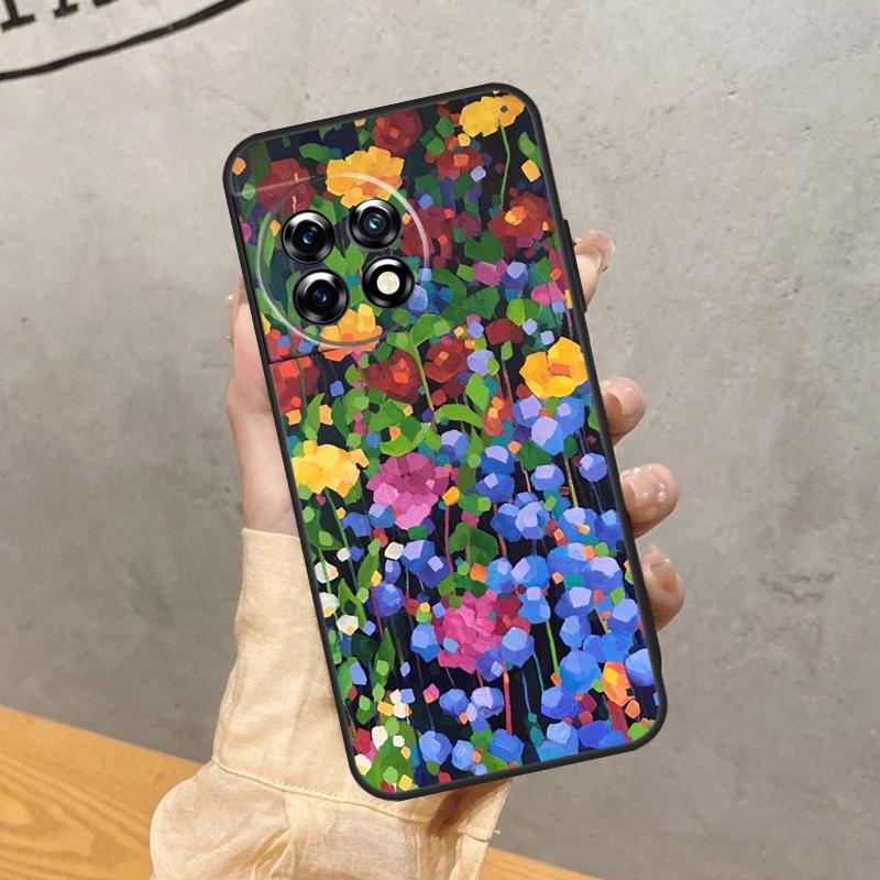 

Colourful Flower Painting Art Case For OnePlus 15 15R 13R 13 13T 12 12R 11 10 9 Pro 10T Nord 5 CE 4 2 3 Lite N20 N30 Cover OnePlus Nord CE3Lite
