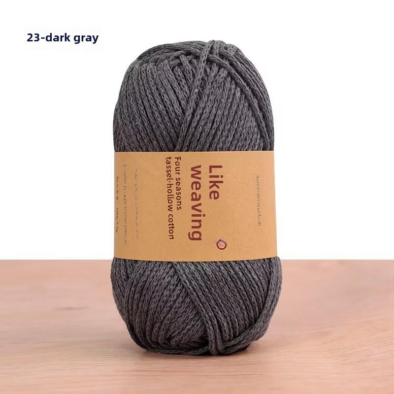 Round 2mm Cotton-Linen Yarn for DIY Crochet Bags & Hats
