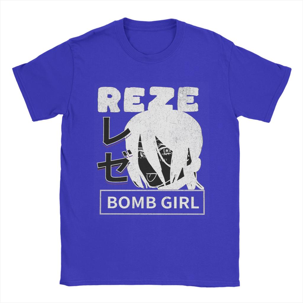 Vintage TShirt Chainsaw Man Girl Reze Boom Cotton TShirts Cool Tshirt for Mens Summer Y2K Basic Design Short Sleeve Top Tees