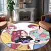 1pc KPop Demon Hunters27 Print Round Carpet Chair Round Carpet Suitable for Bedroom Living Room Home Decorative Carpet