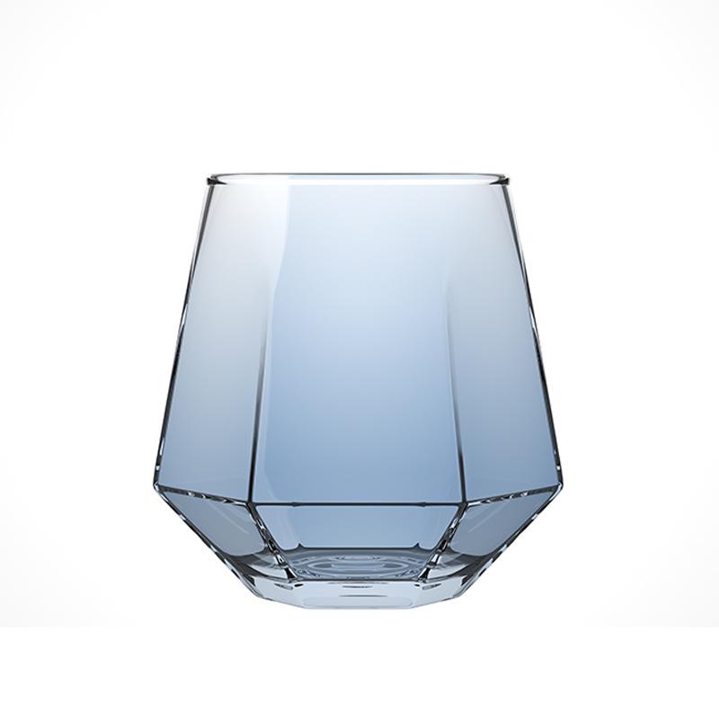 Sechseckiges Diamantglas: Bunter Getränke- und Whiskybecher