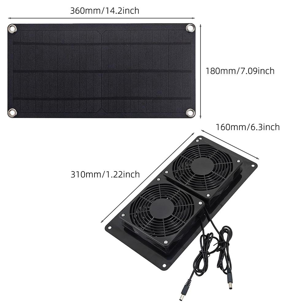 10W 12V Solar Exhaust Fan with Waterproof Solar Panel Air Extractor Solar Fan for Greenhouse Chicken Coop Shed Dog House Outside