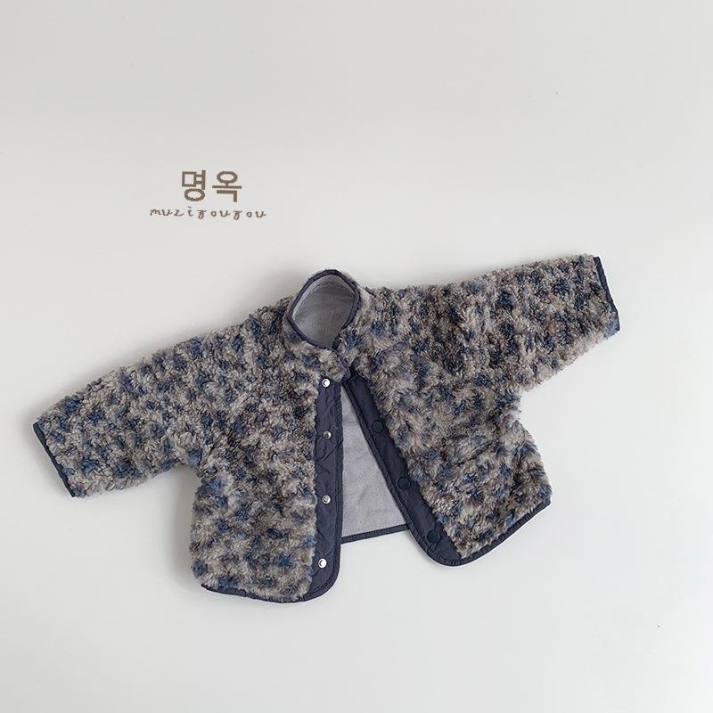 Unisex Baby Kids Leopard Print Winter Warm Plush Coat