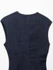 TAOP&ZA Elegant Round Neck Sleeveless Denim Dress with Waist Tie - Women's Spring/Summer Fashion