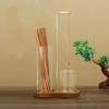 Removable Glass Incense Burner for Sticks Wooden Base Incense Candle Stand  Home Decor