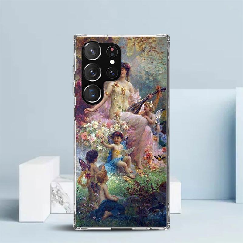 Paint Art Renaissance Phone Case For Samsung Galaxy S24 S25 Edge S26 Ultra S22 S23 Plus S21 + S20 FE Soft TPU Back Cover Galaxy