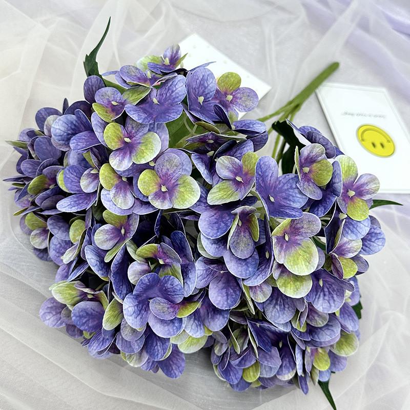 Elegant Hydrangea Artificial Flower Set With Silk Fabric For Home Decor And Wedding Arrangements
