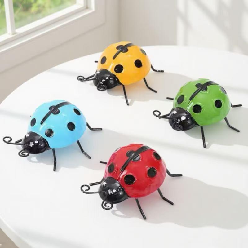 Wrought Iron Ladybug Garden Fence & Wall Hanging Decoration