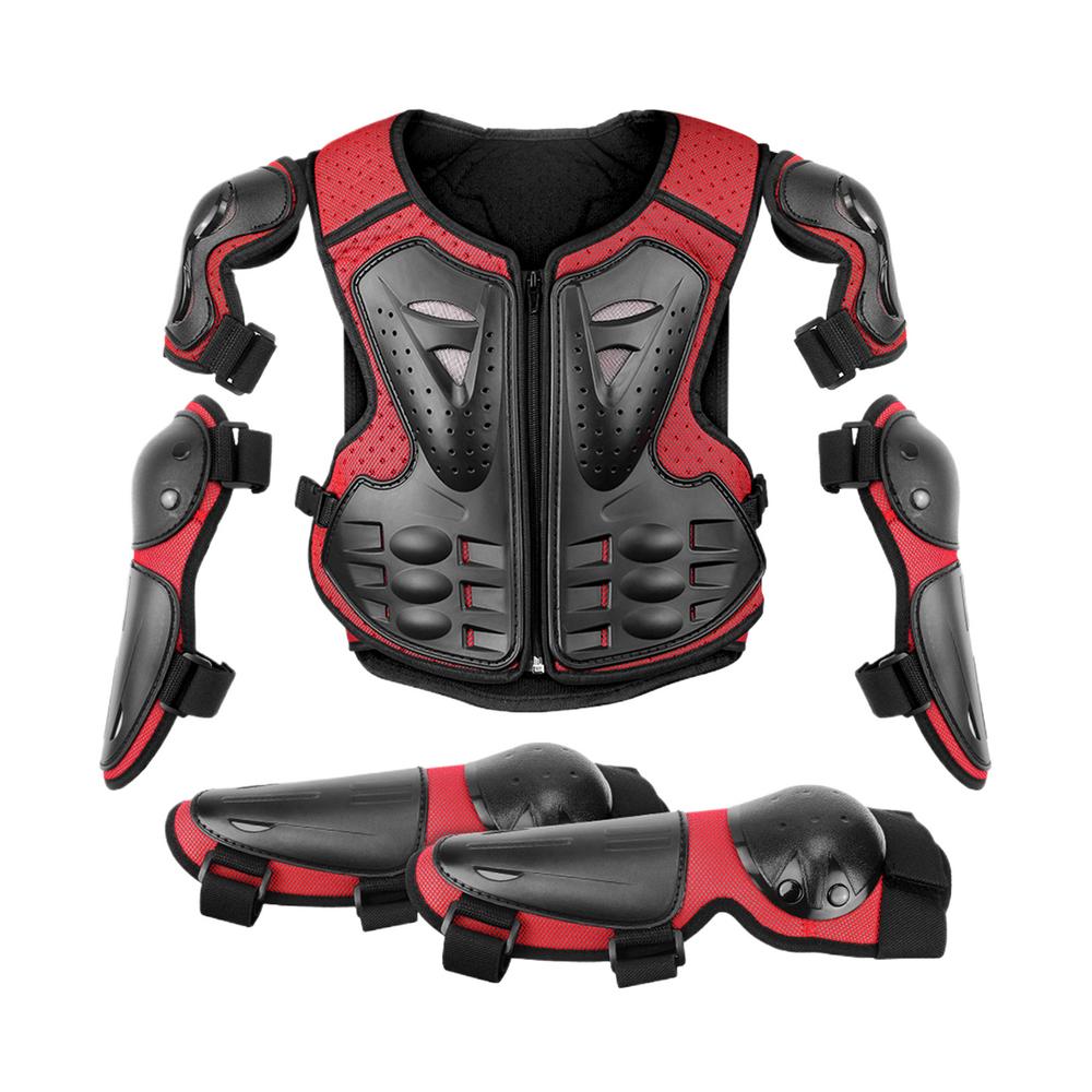 

Kids Youth Motorbike Motorcycle Body Arm Jacket Motocross Mountain Cycling Dirt Cycling Protective Gear Vest Arm Protector красный