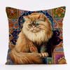 Ny Konst Mural Kattunge Tryck Serie Kuddfodral för Soffa Djurdesign Retro Kuddfodral Heminredning Kuddöverdrag 45x45 cm
