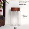 PET Plastic Storage Jar with Imitation Wood Grain Lid, High Transparency, Food Grade for Medicine, Herbs, Tea, Flowers, Grains, and Nuts.